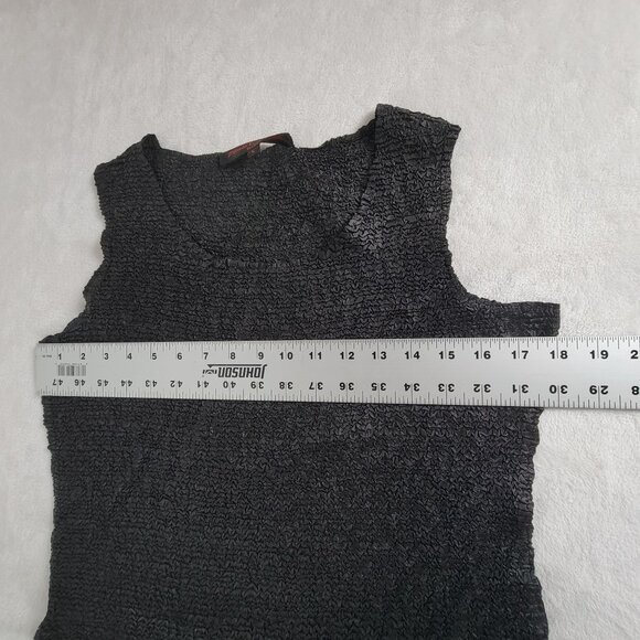 Pleats Collection By Pings Imports Womens Black Sleeveless Textured Top Large - Picture 7 of 8